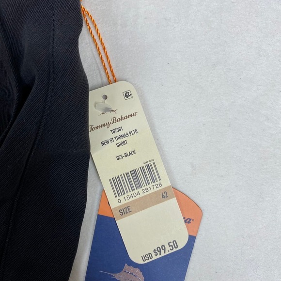 NWT Tommy Bahama Black Pleated St. Thomas Silk Blend Shorts Men's 42x9.5 - Picture 3 of 5